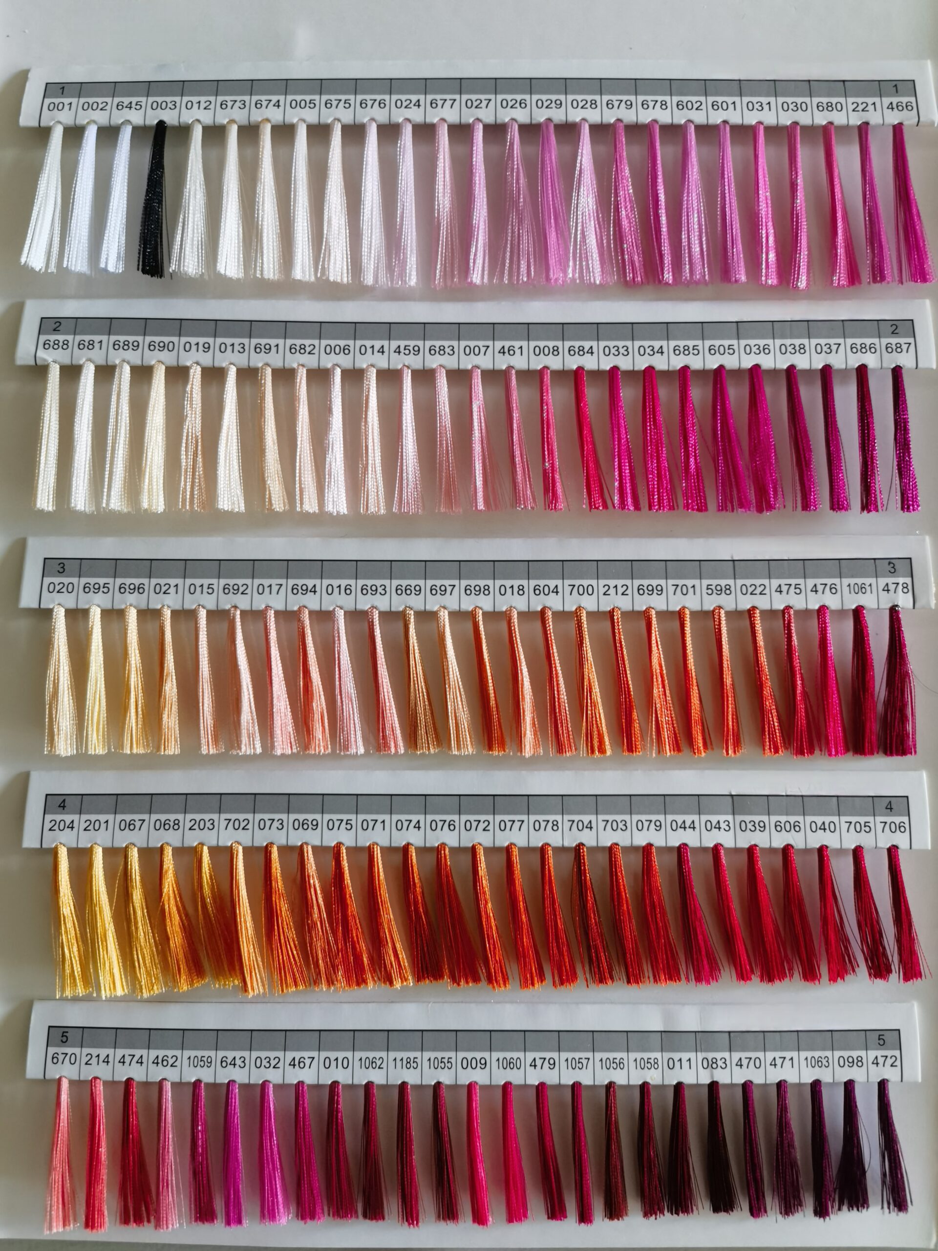 Polyester Thread Color Card
