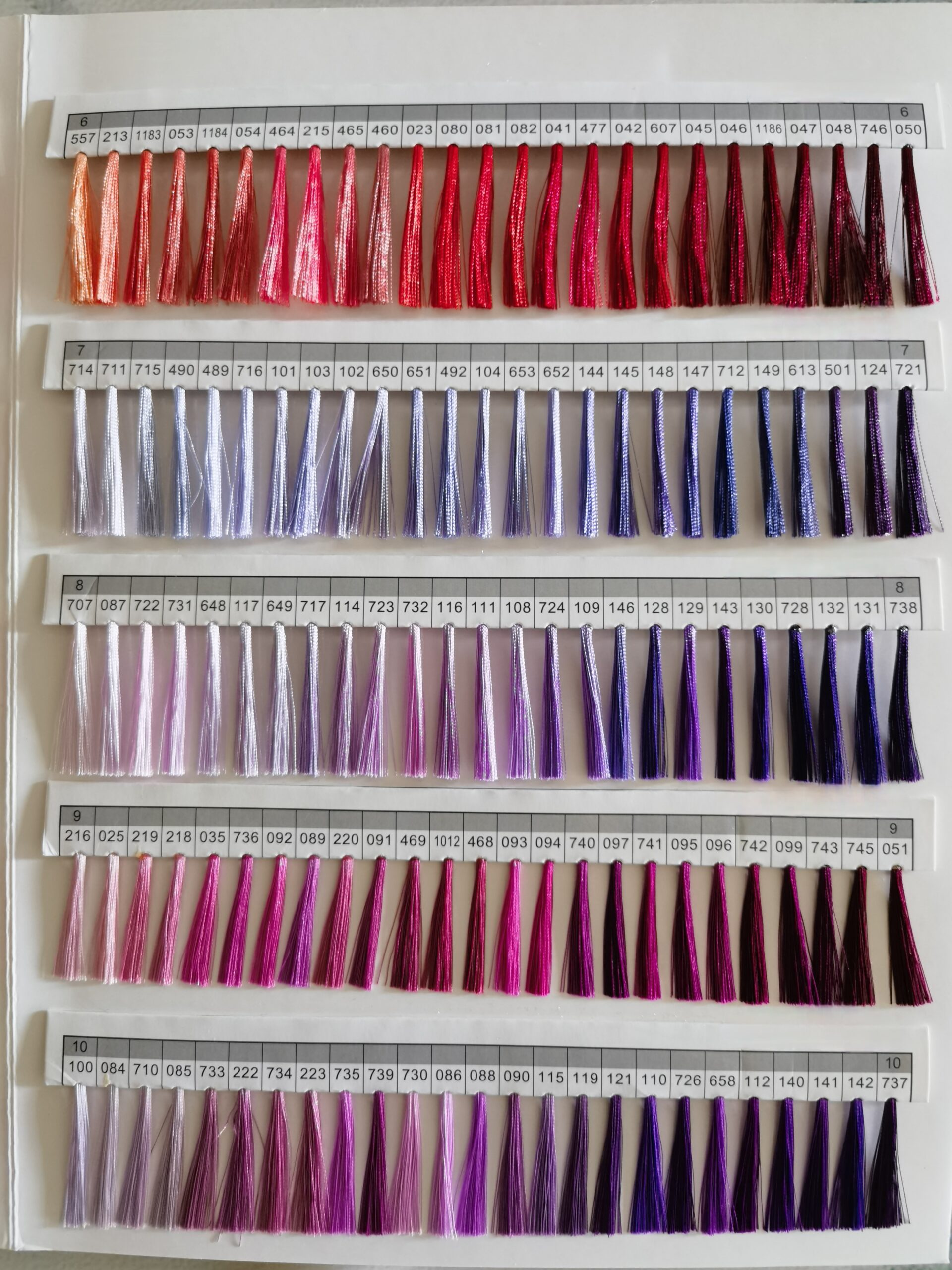 Polyester Thread Color Card