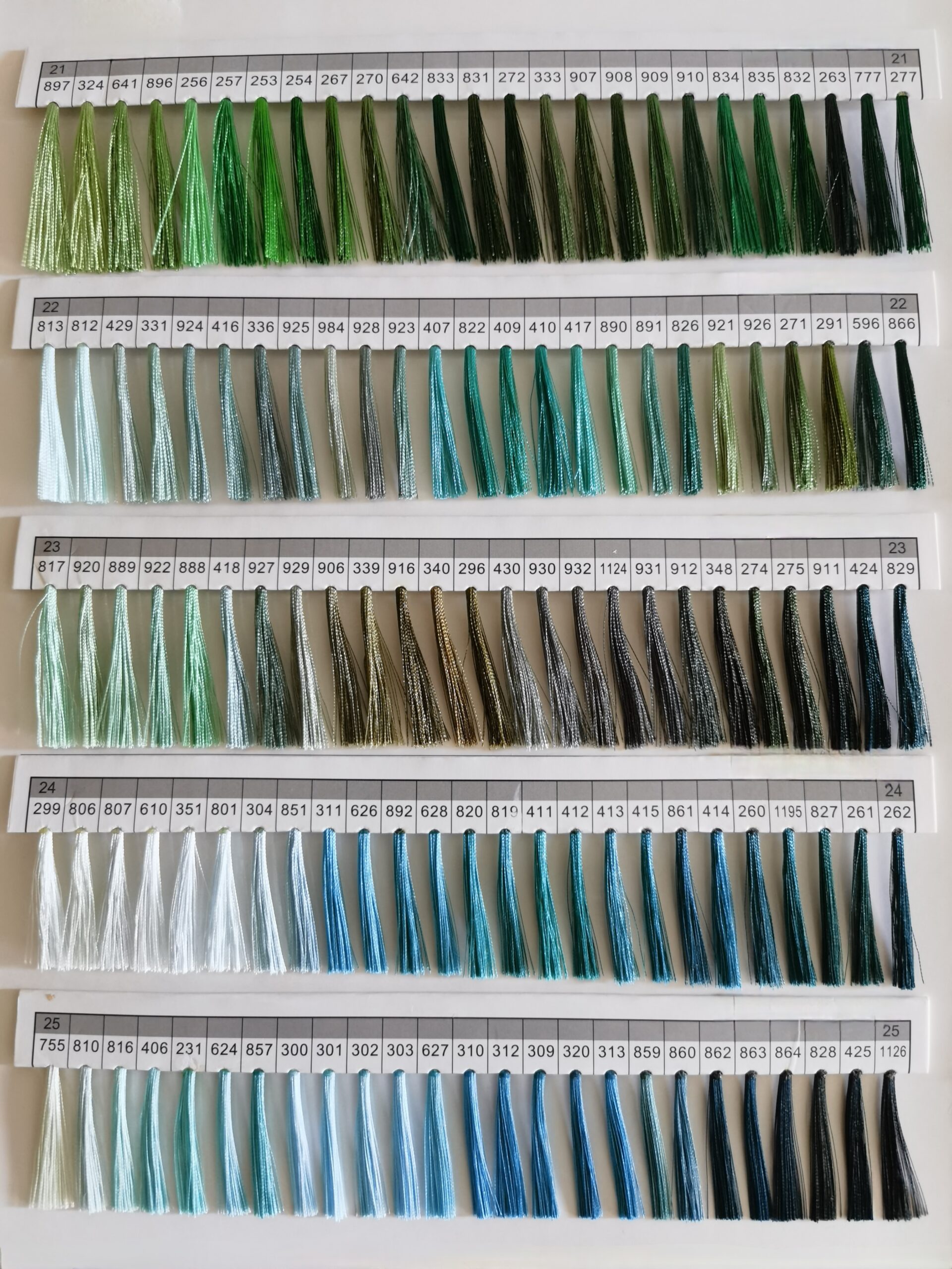 Polyester Thread Color Card